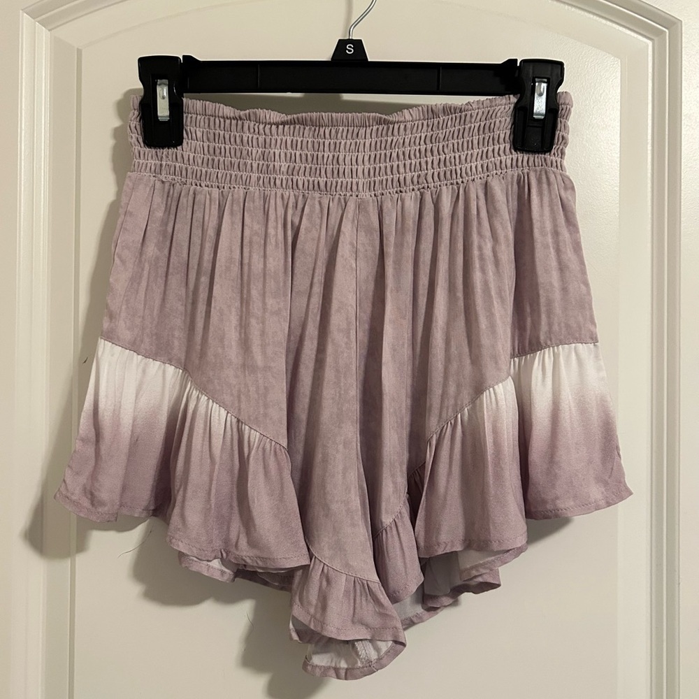 Ocean drive Purple Ombre Ruffle Shorts